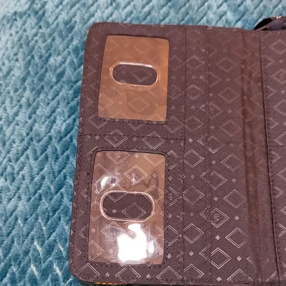 Vera Bradley Navy Quilted Wallet with Tropical Pineapple Print - Picture 5 of 10